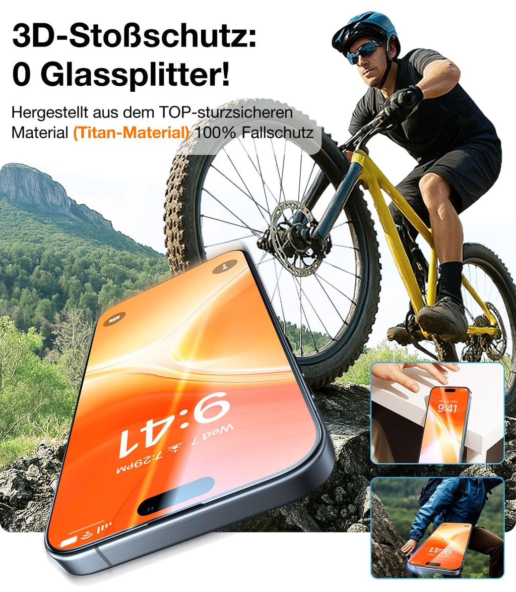 TORRAS für iPhone 18 Pro für Panzerglas TOP 9H+, Auto-Montage, 2 Stück