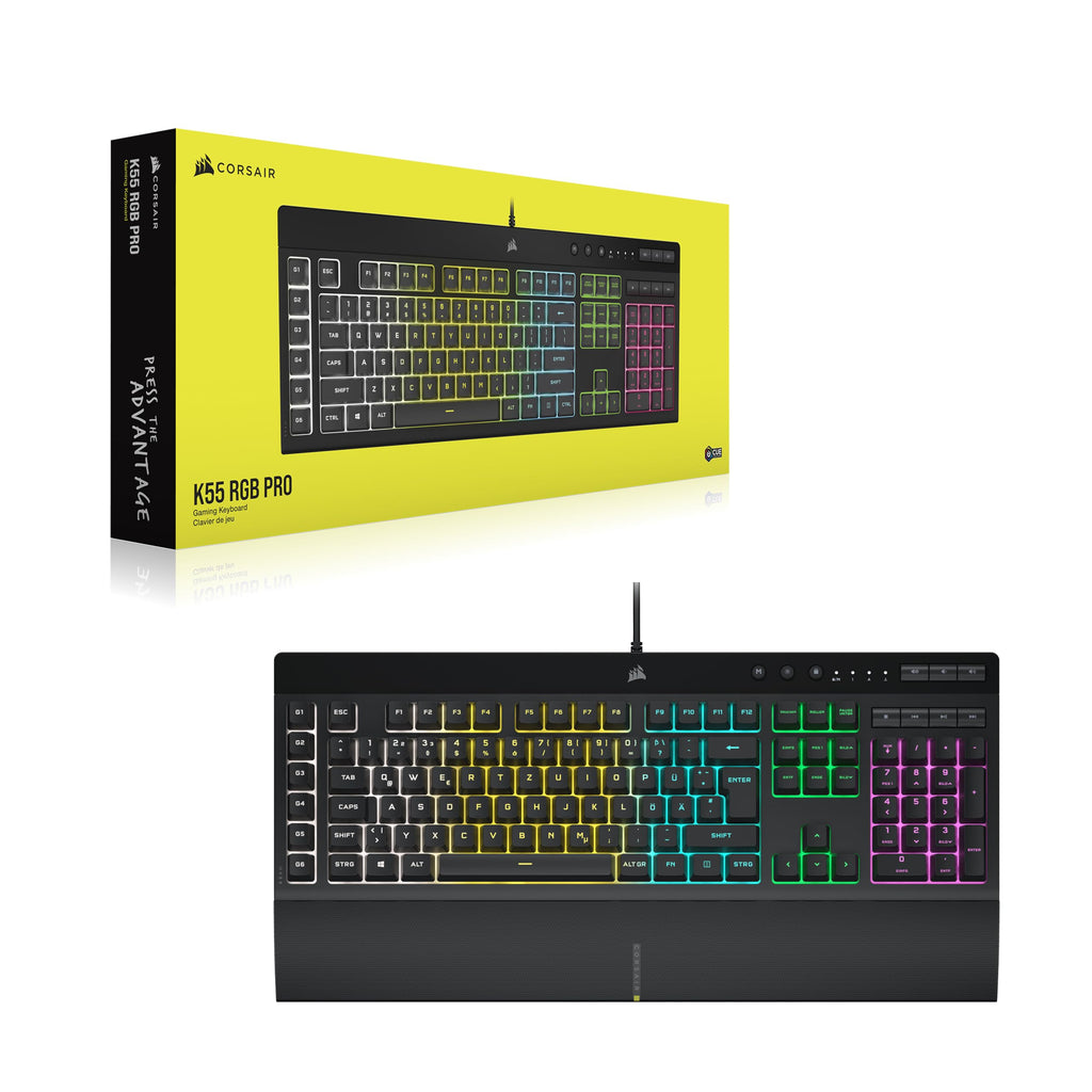Corsair K55 CORE RGB Membran Kabelgebundene Gaming-Tastatur – Schwarz