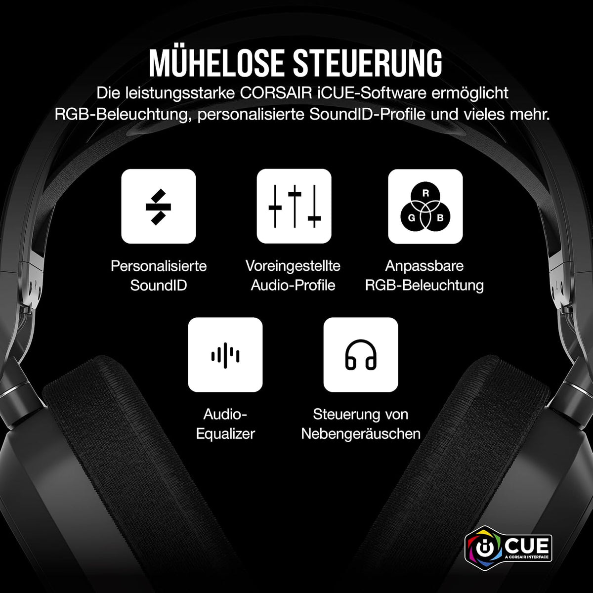 Corsair HS80 MAX Wireless Multiplattform-Gaming-Headset – Stahlgrau