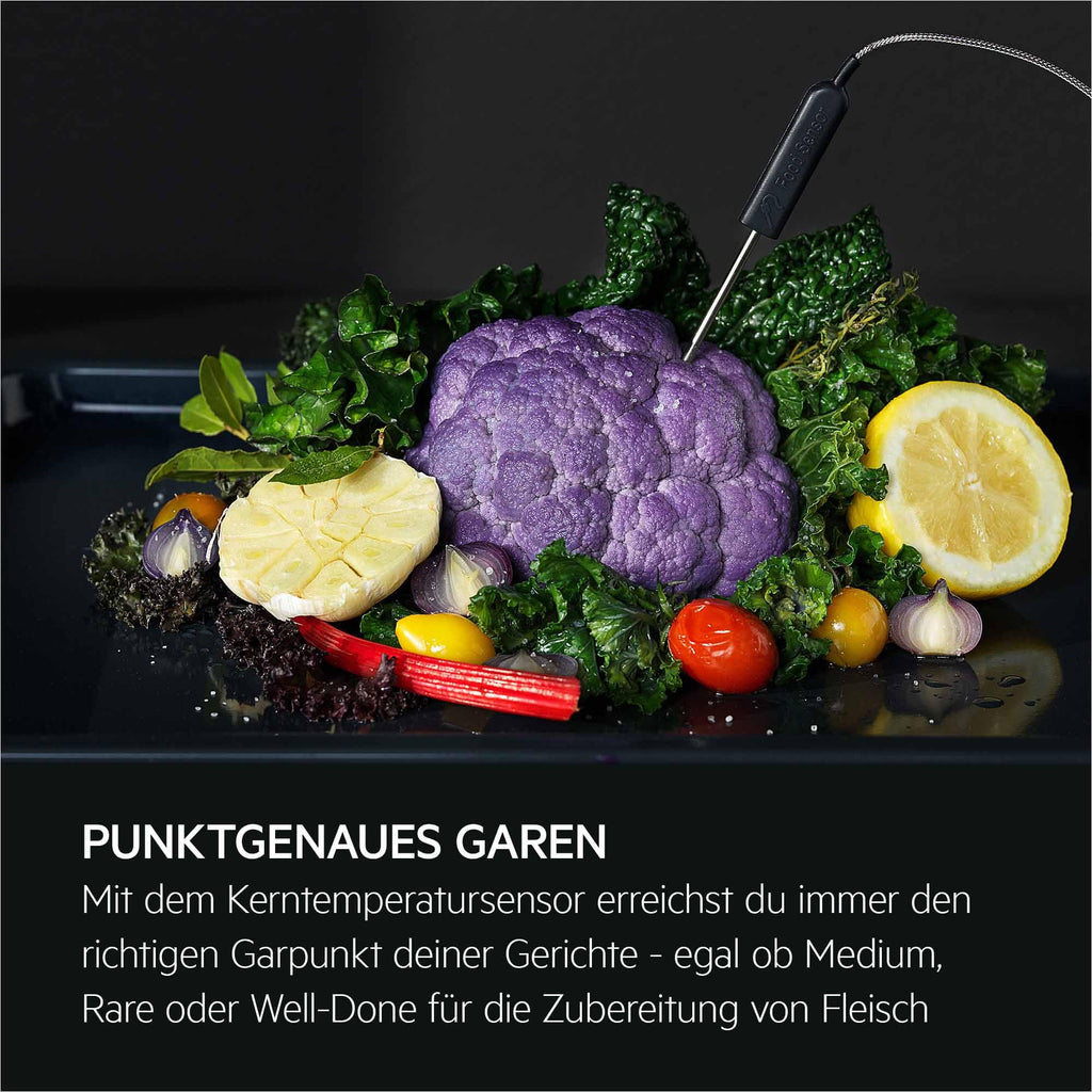 AEG Einbaubackofen, Serie 5 Ringheißluft: Gleichmäßige Garergebnisse auf 3 Ebenen, Pyrolyse Selbstreinigung, 45 Automatikprogramme, LED-Touchdisplay, Schnellaufheizung, Edelstahl, OU5PB40WSM