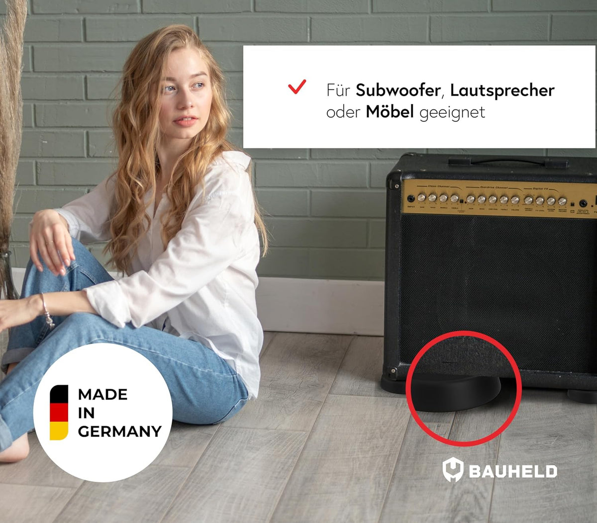 BAUHELD 4x Schwingungsdämpfer Waschmaschine und Trockner - Schwarz