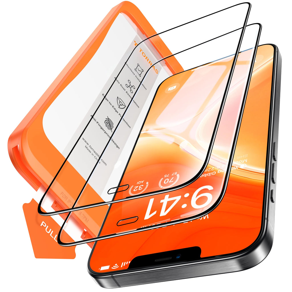 TORRAS für iPhone 18 Pro für Panzerglas TOP 9H+, Auto-Montage, 2 Stück