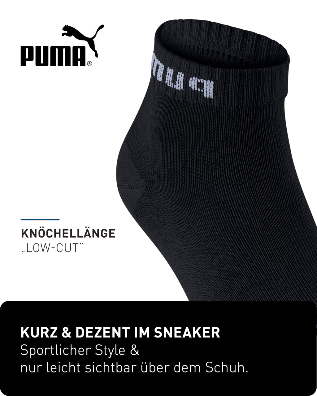 PUMA Unisex Sportsocken Quarter 6er Pack – Statement Edition, kurze Socken für Sport & Alltag, Damen & Herren