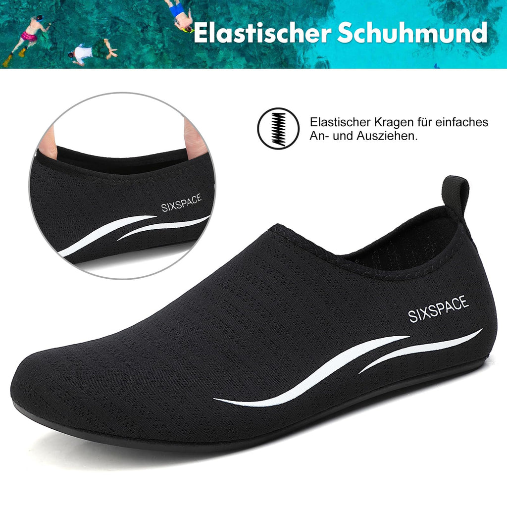 Sixspace Unisex Badeschuhe Wasserschuhe mit Rutschfester Sohle, Gr.34-47