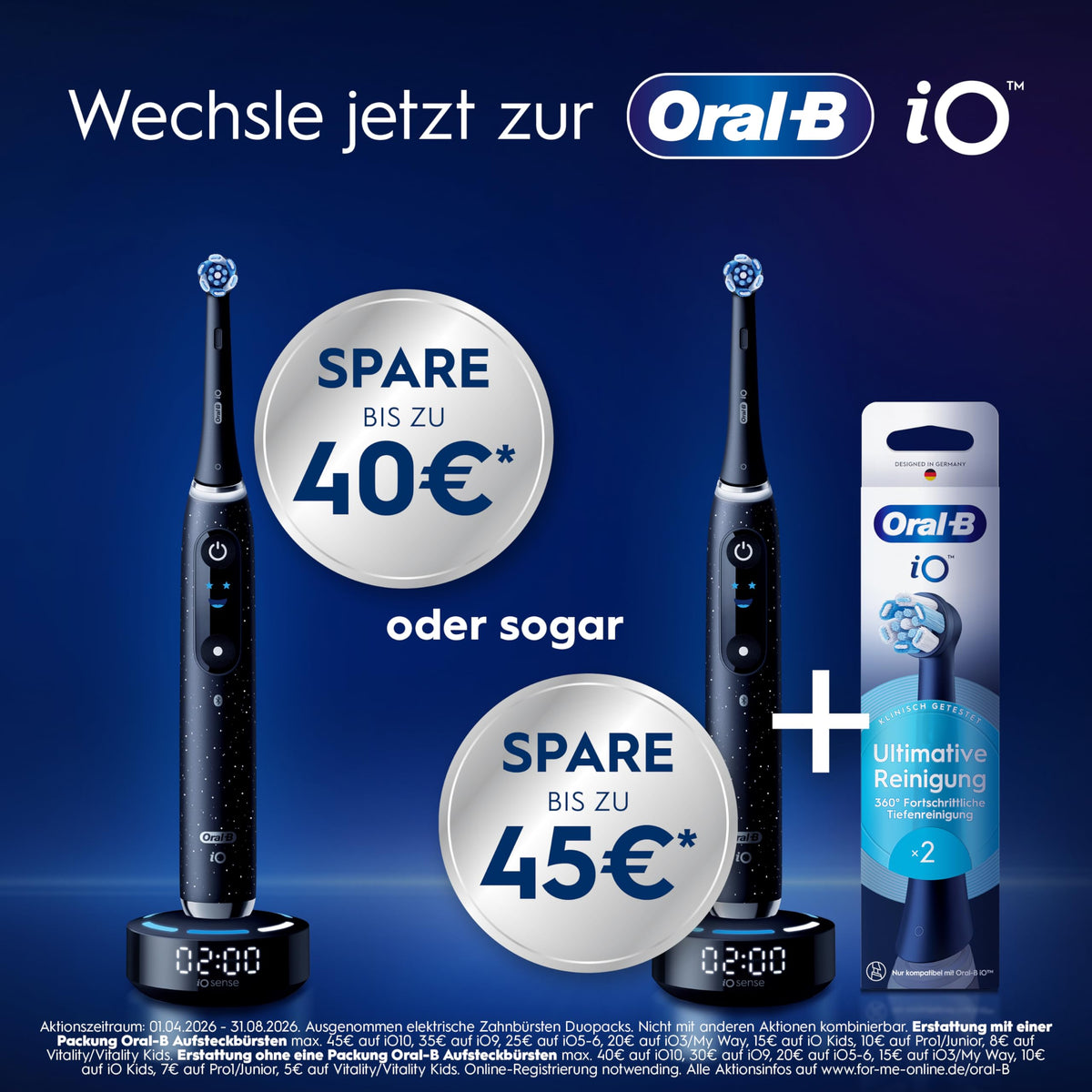 Oral-B Aufsteckbürsten PRO CrossAction, Weiß, 10 Stück