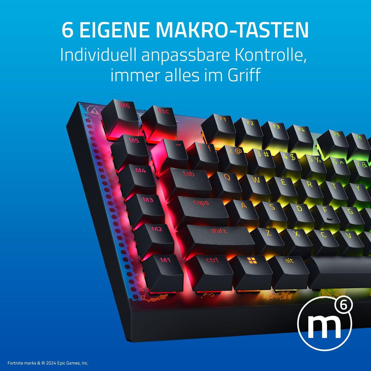 Razer BlackWidow V4 - Mechanische Gaming-Tastatur Chroma RGB (Mechanische Yellow Switches, 6 eigene Makro-Tasten, Doubleshot-ABS-Tastenkappen) QWERTZ DE-Layout | Schwarz