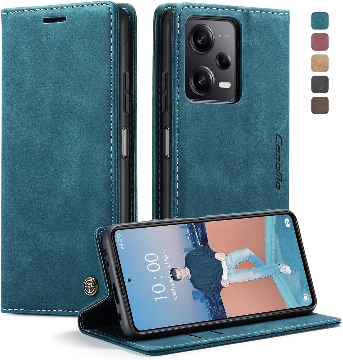 Handyhülle für Honor Magic 6 Pro Hülle Premium PU Klapphülle RFID Lederhülle Faltbare Schutzhülle Kartenfach Standfunktion Handytasche Hülle Honor Magic 6 Pro 5G - Schwarz