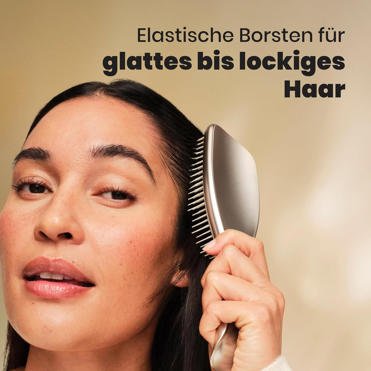 Tangle Teezer Ultimate Detangler Haarbürste – Nasses & Trockenes Haar – Entwirrungsbürste für Alle Haartypen – Zweistufige Borsten Reduzieren Haarbruch & Knoten – Champagner Gold mit Chrom-Finish