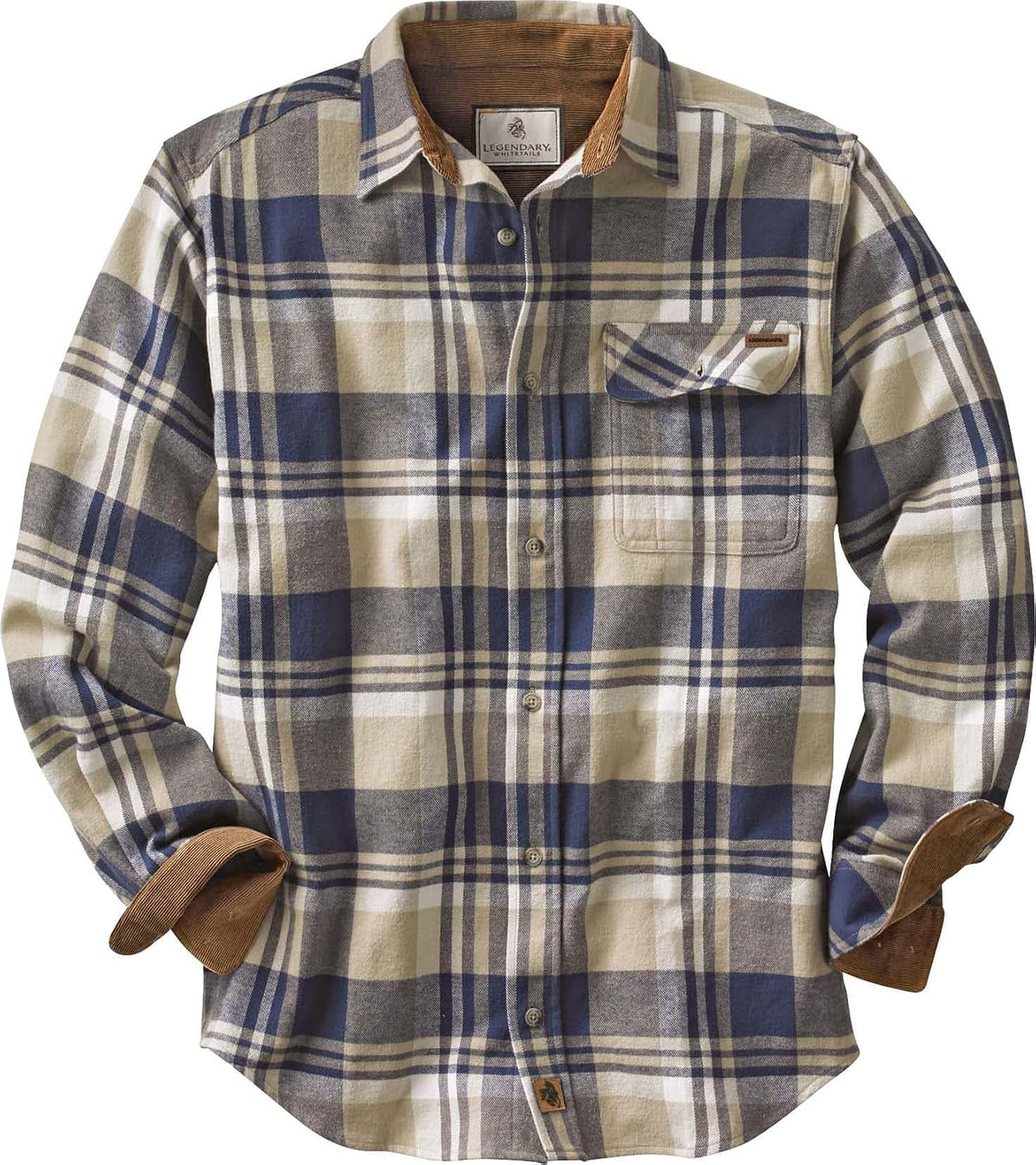 Legendary Whitetails Herren-Langarm-Flanellhemd mit Knopfleiste aus 100 % Baumwolle