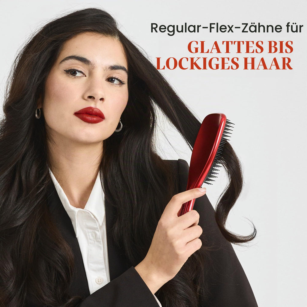 Tangle Teezer Ultimate Detangler Haarbürste – Nasses & Trockenes Haar – Entwirrungsbürste für Alle Haartypen – Zweistufige Borsten Reduzieren Haarbruch & Knoten – Champagner Gold mit Chrom-Finish