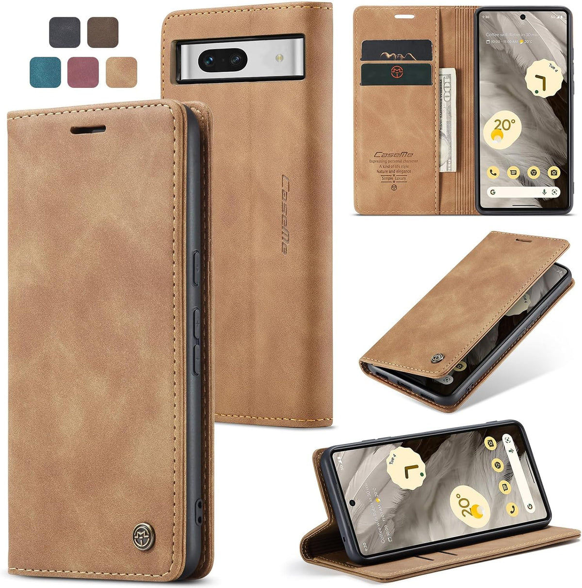 Handyhülle für Honor Magic 6 Pro Hülle Premium PU Klapphülle RFID Lederhülle Faltbare Schutzhülle Kartenfach Standfunktion Handytasche Hülle Honor Magic 6 Pro 5G - Schwarz