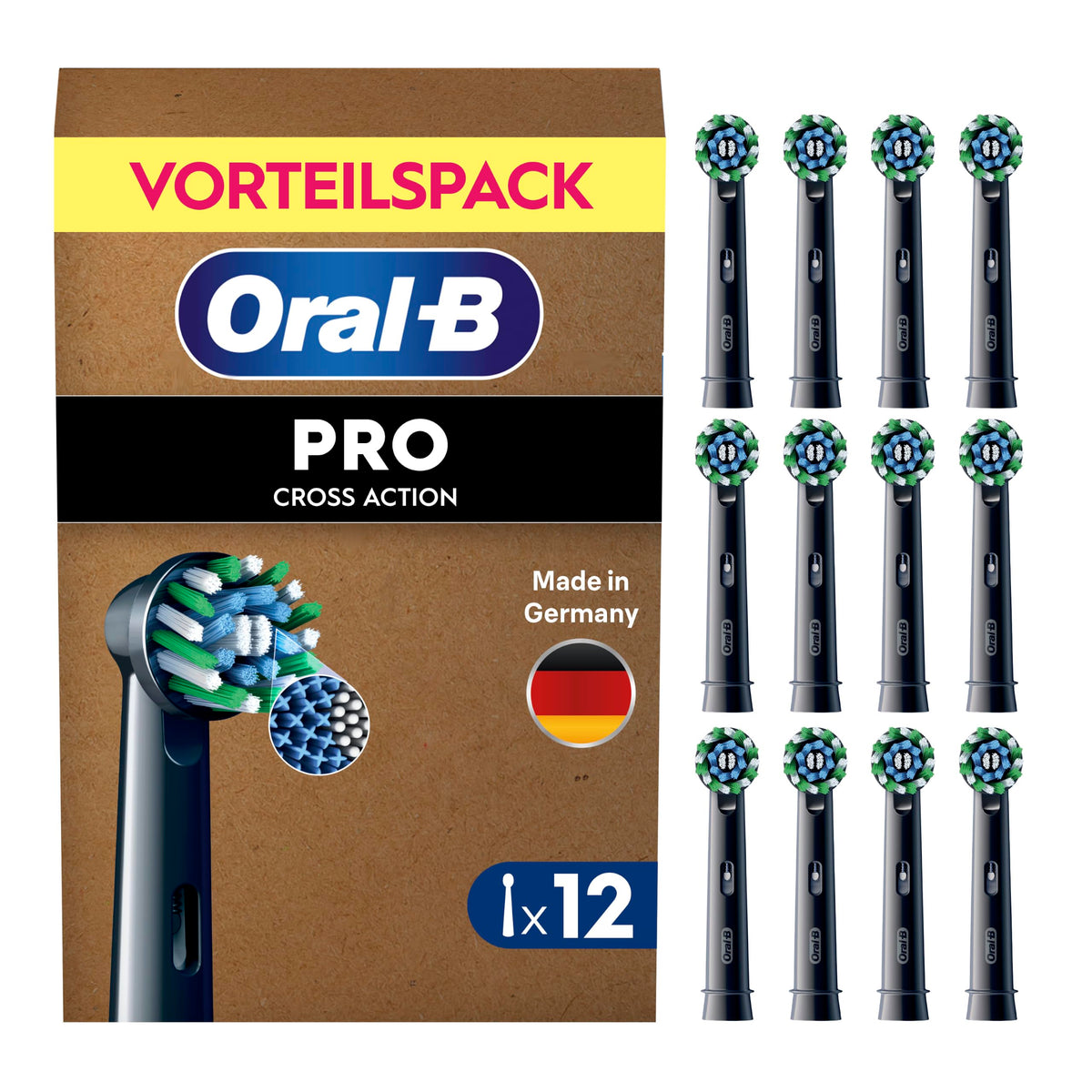 Oral-B Aufsteckbürsten PRO CrossAction, Weiß, 10 Stück