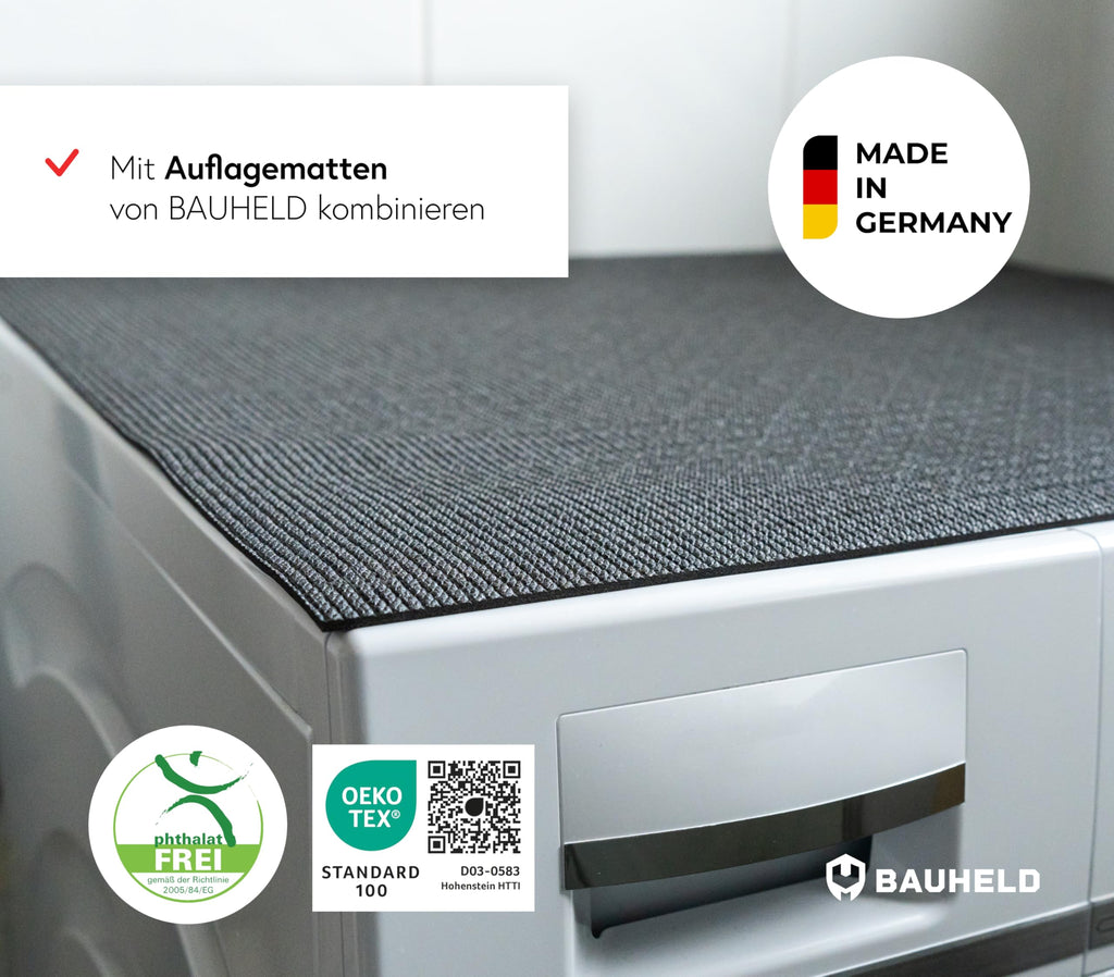 BAUHELD 4x Schwingungsdämpfer Waschmaschine und Trockner - Schwarz