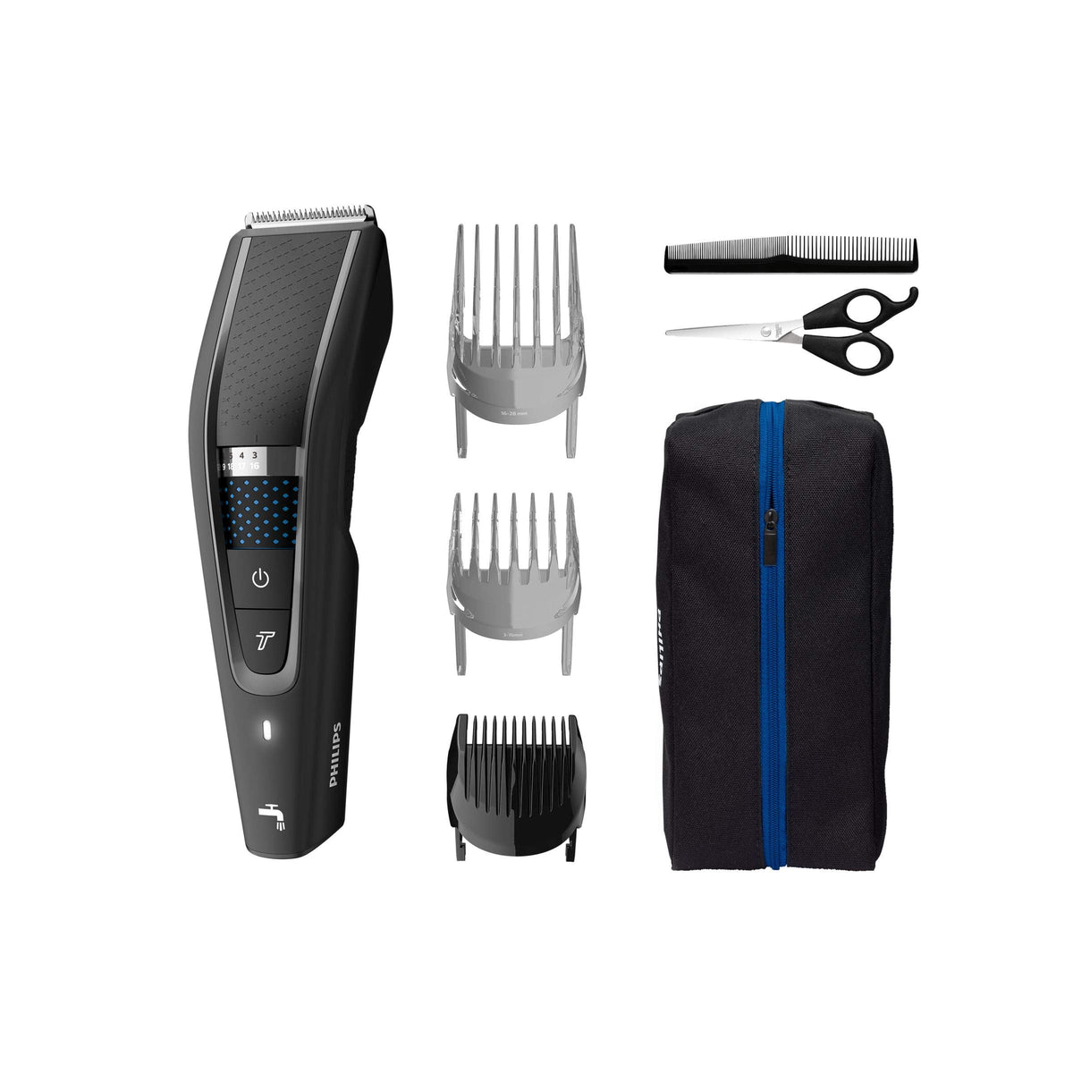 Philips HC5630/15 Haarschneider Series 5000 mit 28 Längeneinstellungen, 3 Kammaufsätzen und Turbo Modus
