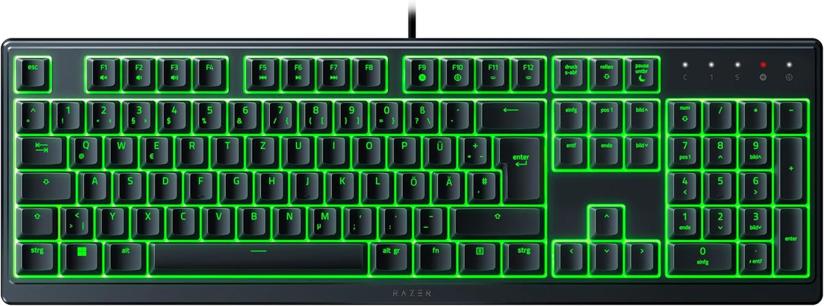 Razer Ornata V3 X - Flache Membran-Tastatur mit Chroma RGB (Lautlose Membran-Switches, Ergonomische Handballenauflage, Tastenkappen Anti-UV-Beschichtung) QWERTZ DE-Layout | Schwarz