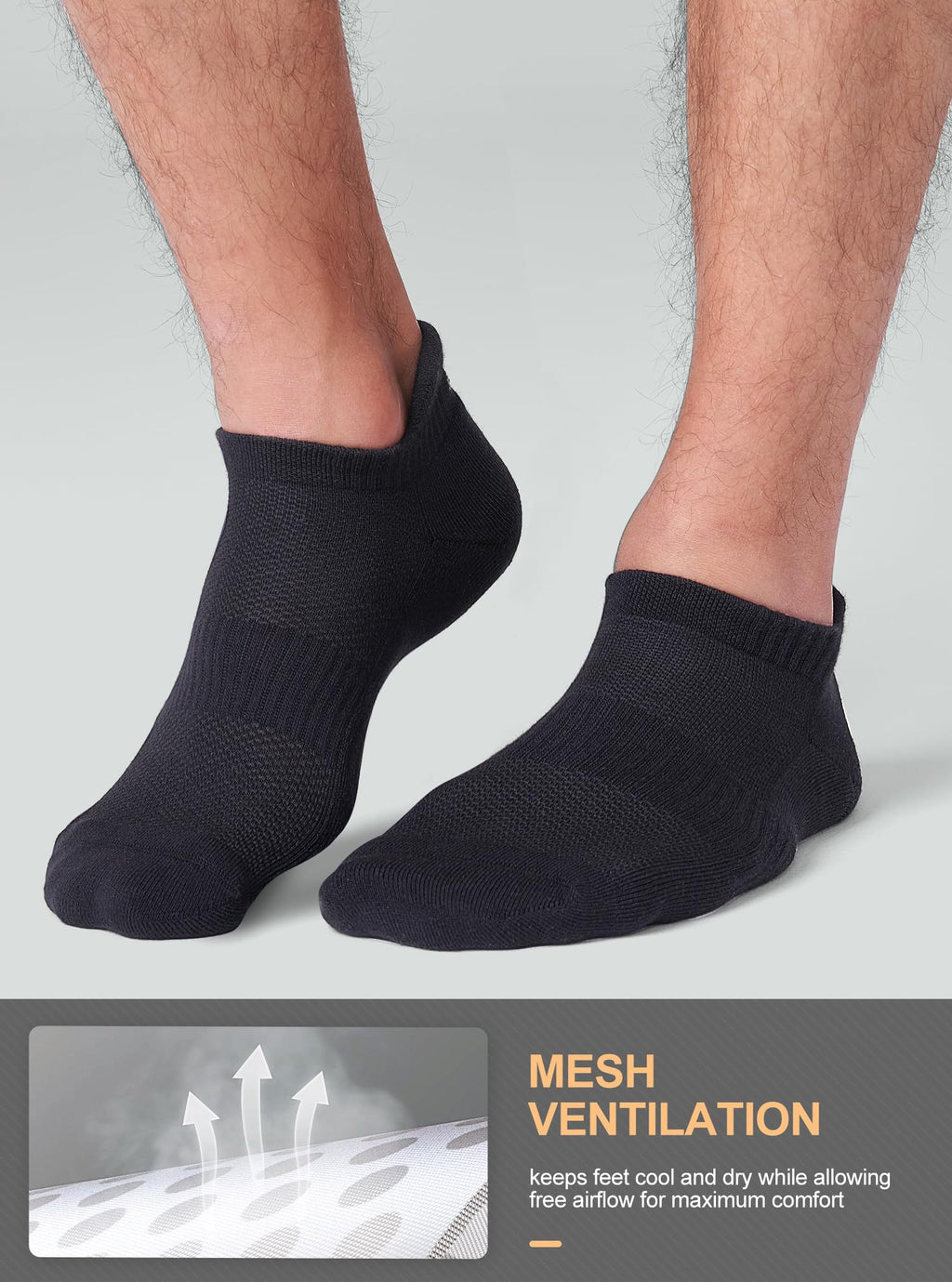 CS CELERSPORT 6 Paar kurze Sportsocken für Damen und Herren, Sneaker-Socken für Laufen und Sport mit Fersenlasche