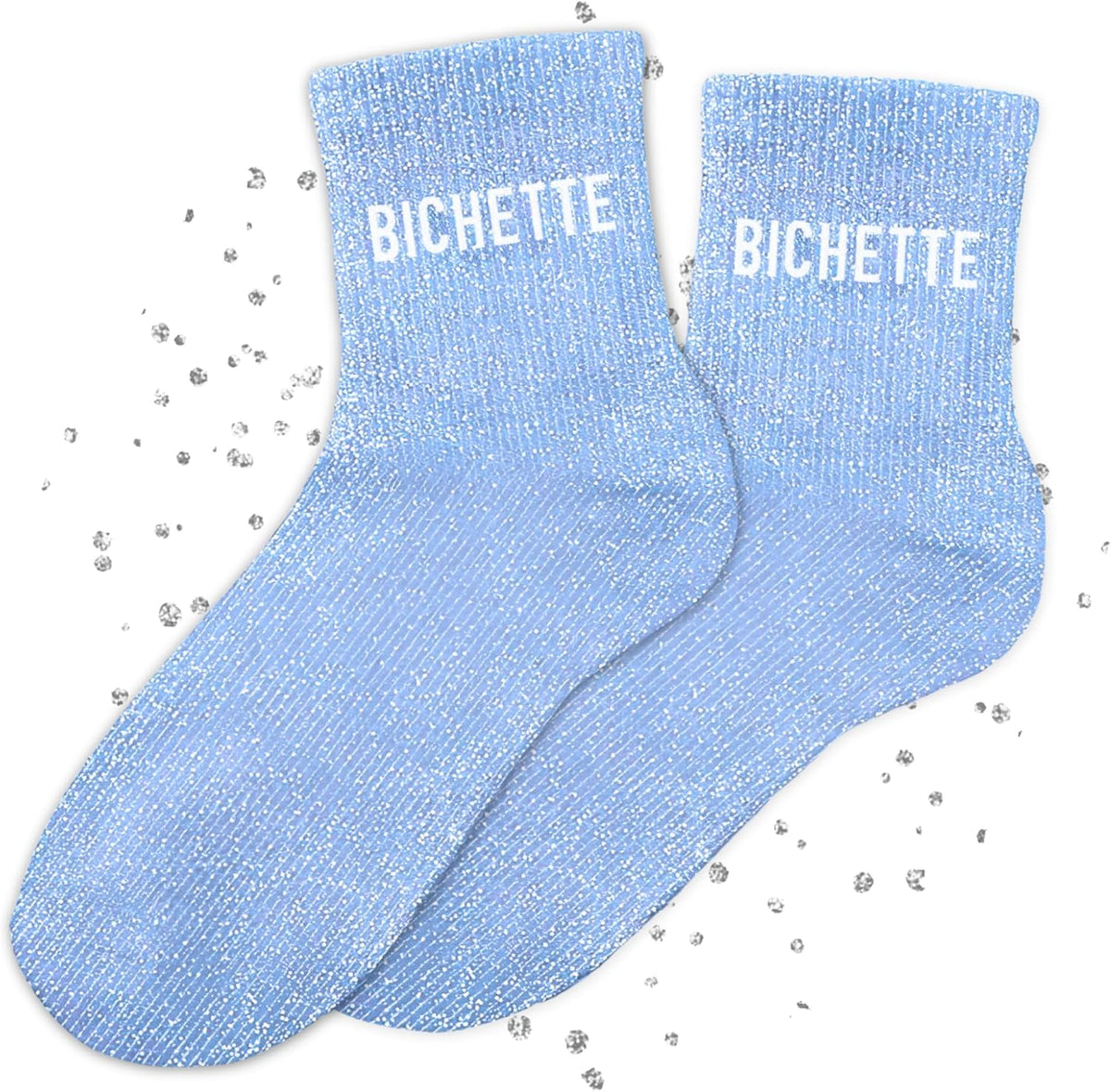 MASSA Chaussettes Paillettes - Taille Unique - Parfaite, Unique, Wesh, Tana, Princesse, Pipelette, Raleuse, Gourmande, Aigrie, Mamounette - Chaussettes à Paillettes