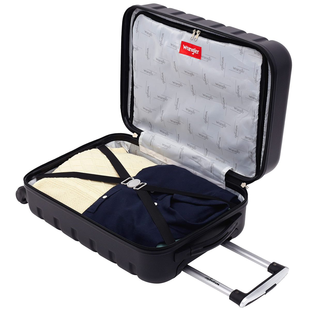 Wrangler 22" Hardside Spinner Carry-On Luggage, Charcoal