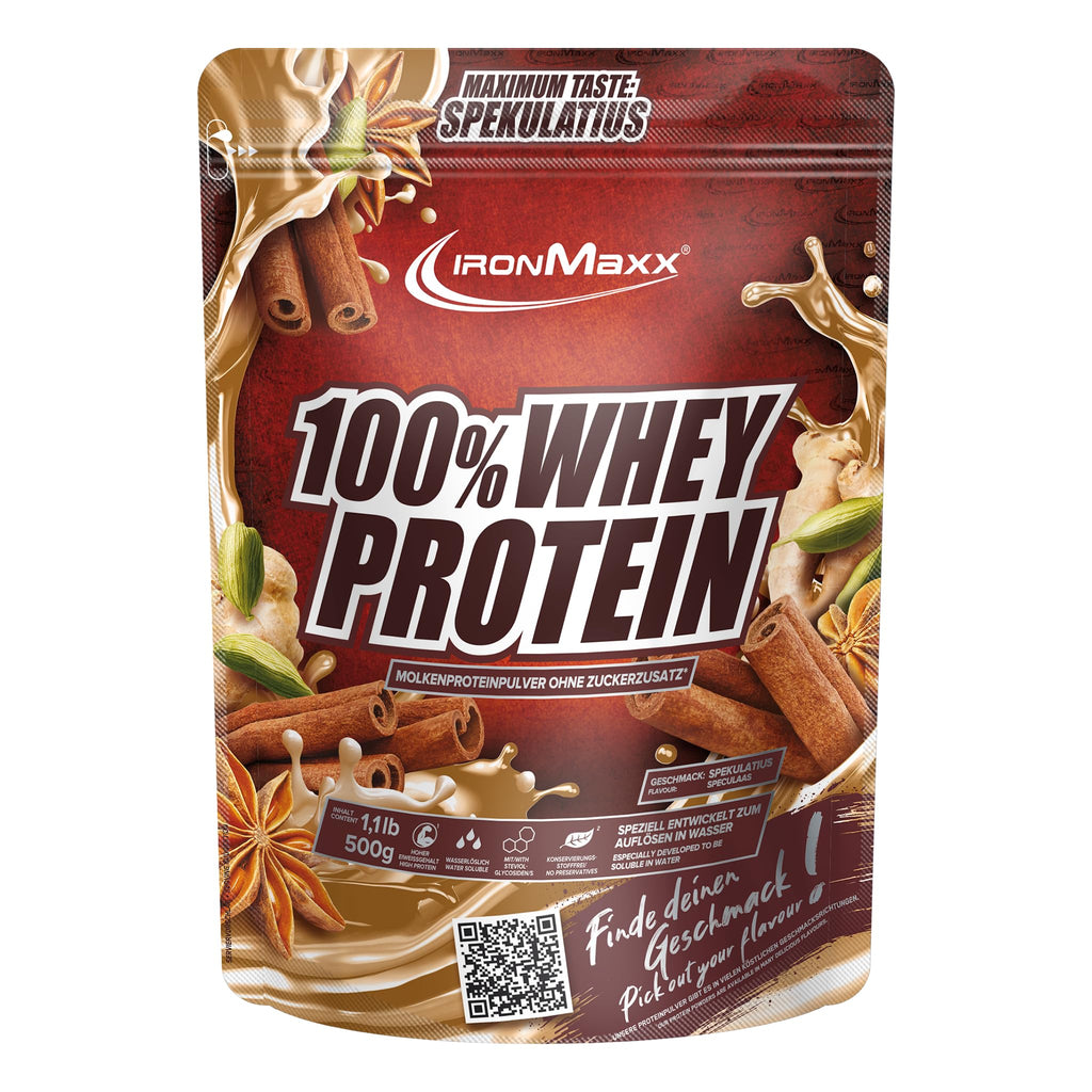 IronMaxx 100% Whey Protein Pulver - French Vanilla 500g Beutel | zuckerreduziertes, wasserlösliches Eiweißpulver aus Molkenprotein | viele verschiedene Geschmacksrichtungen