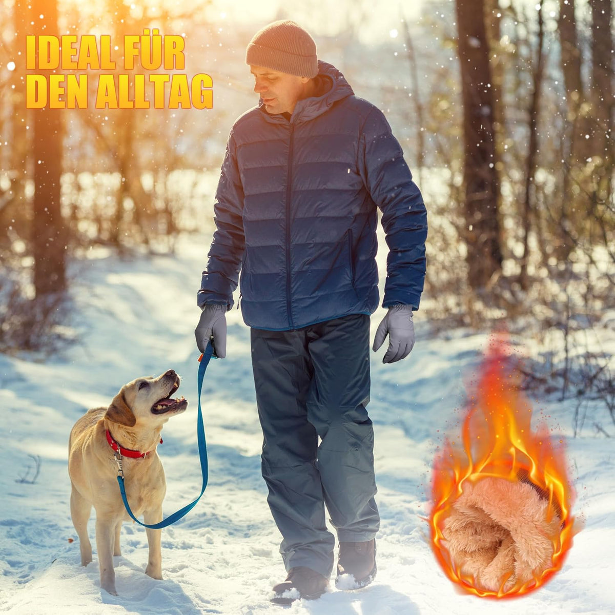 ihuan Thermo Fahrradhandschuhe für Damen und Herren – Warme Winter- und Schneehandschuhe, touchscreen-kompatibel, wasserdicht, winddicht und rutschfest, Sporthandschuhe zum Radfahren, Laufen, Skifahren und Wandern