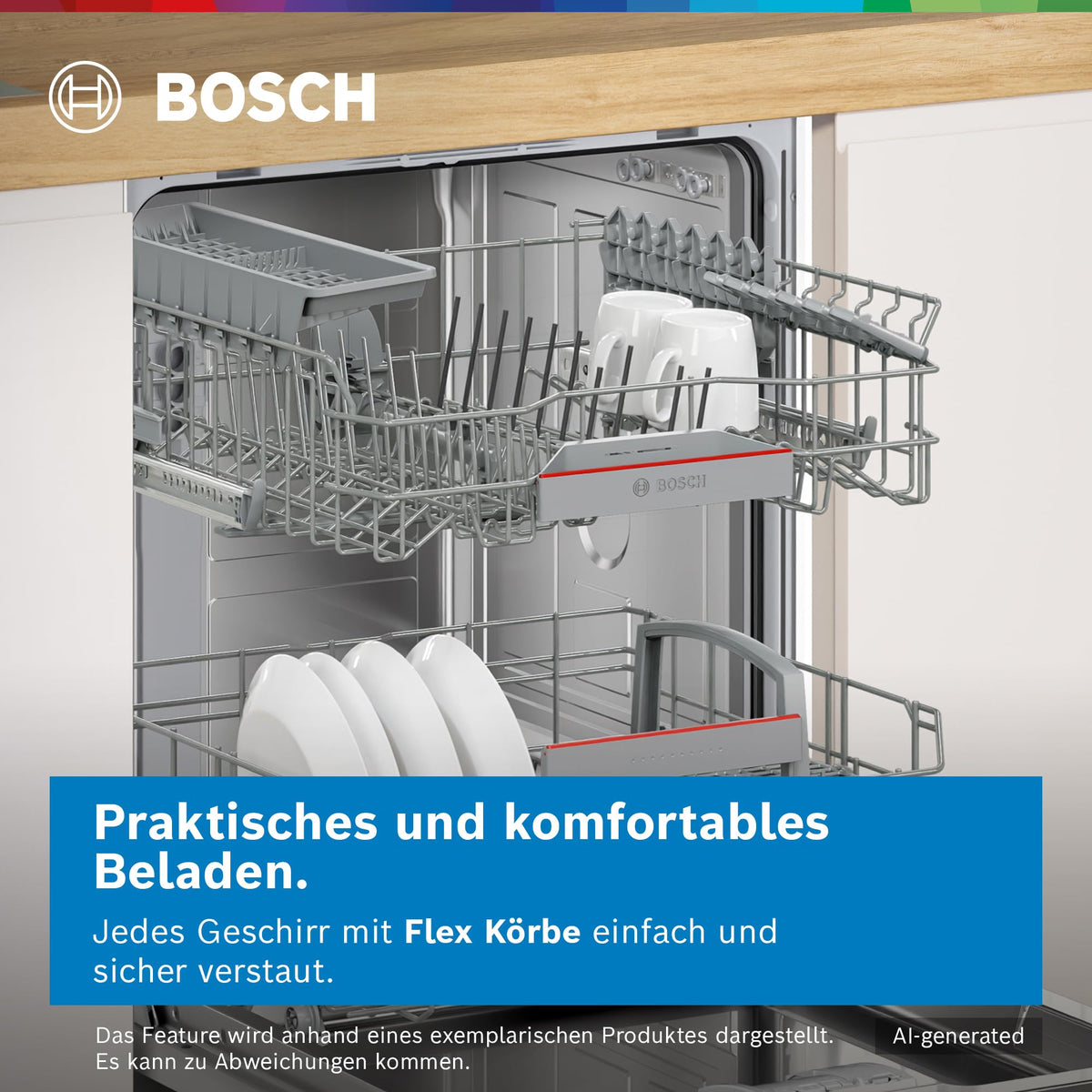 Bosch SMU4EVS08E, Serie 4, Smarter Unterbau-Geschirrspüler 60 cm, Besteckschublade, Spülmaschine mit Programmassistent, besonders Leise, höhenverstellbarer Oberkorb, Automatische Türöffnung, Edelstahl