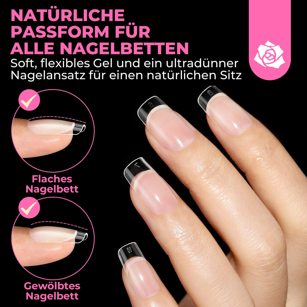 UNA GELLA Kurze Mandel Nail Tips 504 Stück