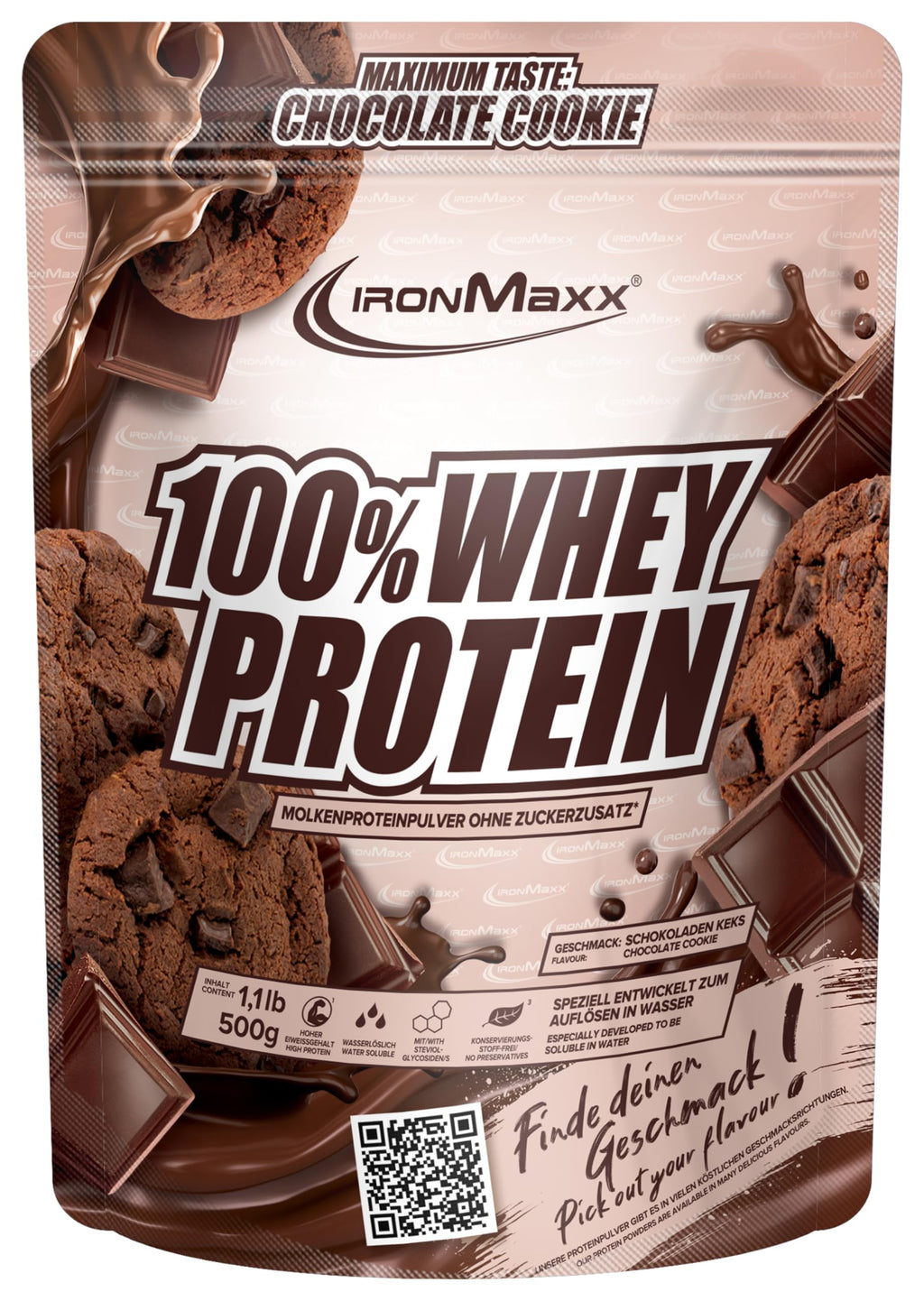 IronMaxx 100% Whey Protein Pulver - French Vanilla 500g Beutel | zuckerreduziertes, wasserlösliches Eiweißpulver aus Molkenprotein | viele verschiedene Geschmacksrichtungen