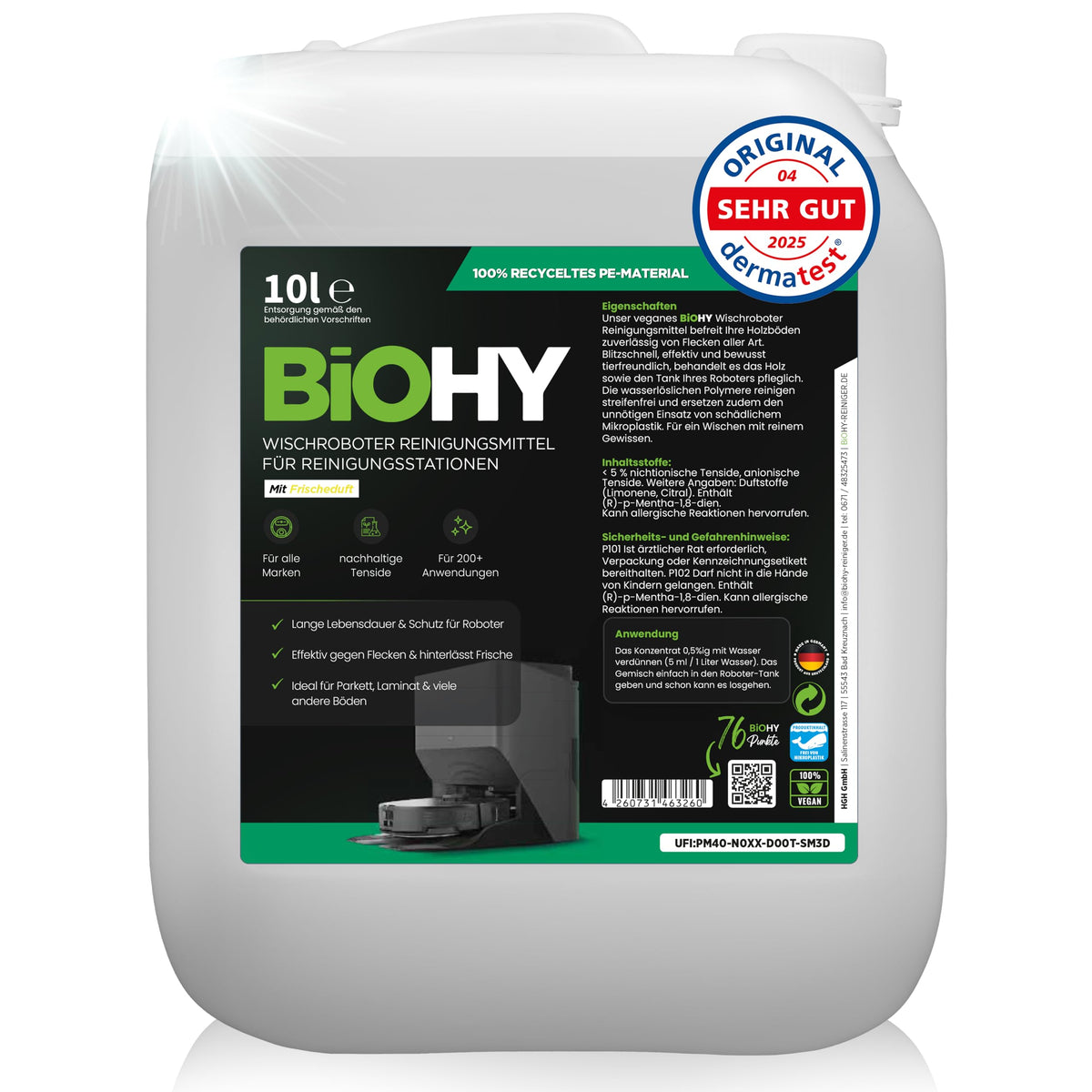 BiOHY Wischroboter Reiniger für Station mit Orangenduft (2 x 1 Liter)