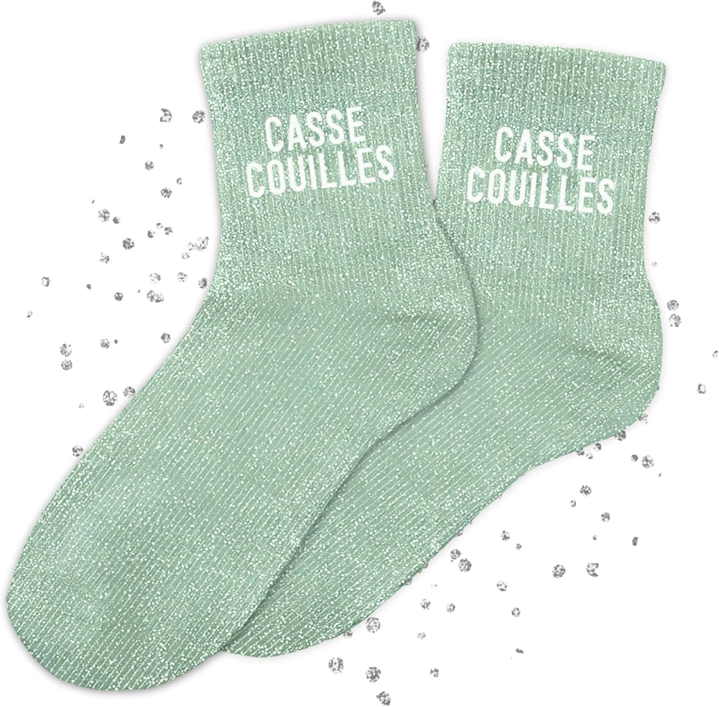 MASSA Chaussettes Paillettes - Taille Unique - Parfaite, Unique, Wesh, Tana, Princesse, Pipelette, Raleuse, Gourmande, Aigrie, Mamounette - Chaussettes à Paillettes