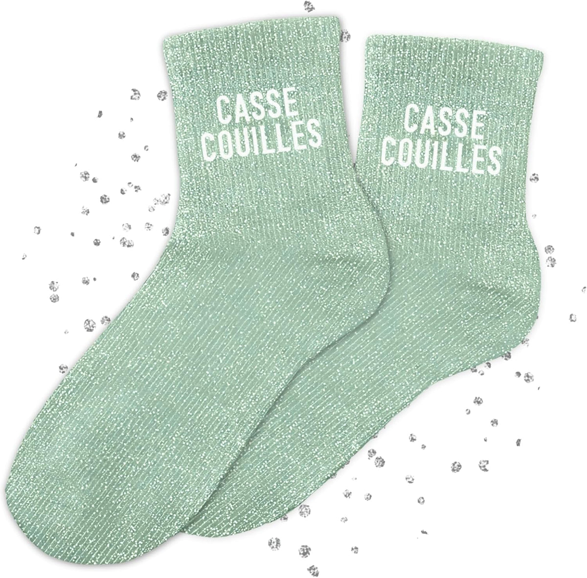 MASSA Chaussettes Paillettes - Taille Unique - Parfaite, Unique, Wesh, Tana, Princesse, Pipelette, Raleuse, Gourmande, Aigrie, Mamounette - Chaussettes à Paillettes