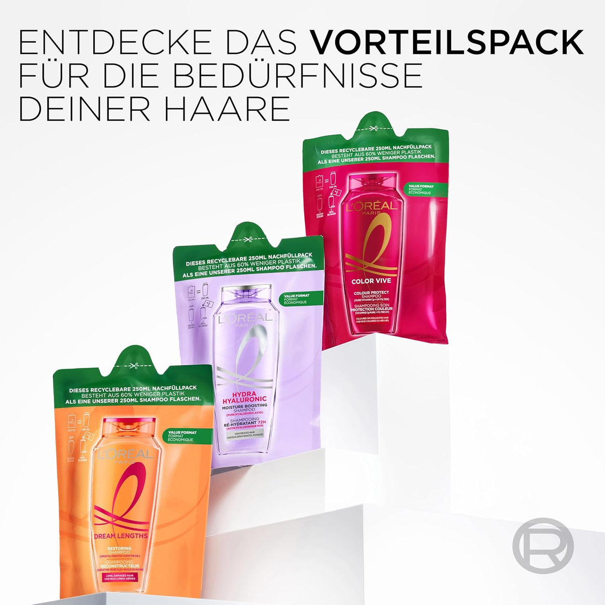 L'Oréal Paris Elvital Hydra Hyaluronic Shampoo Feuchtigkeitsboost, 1000 ml