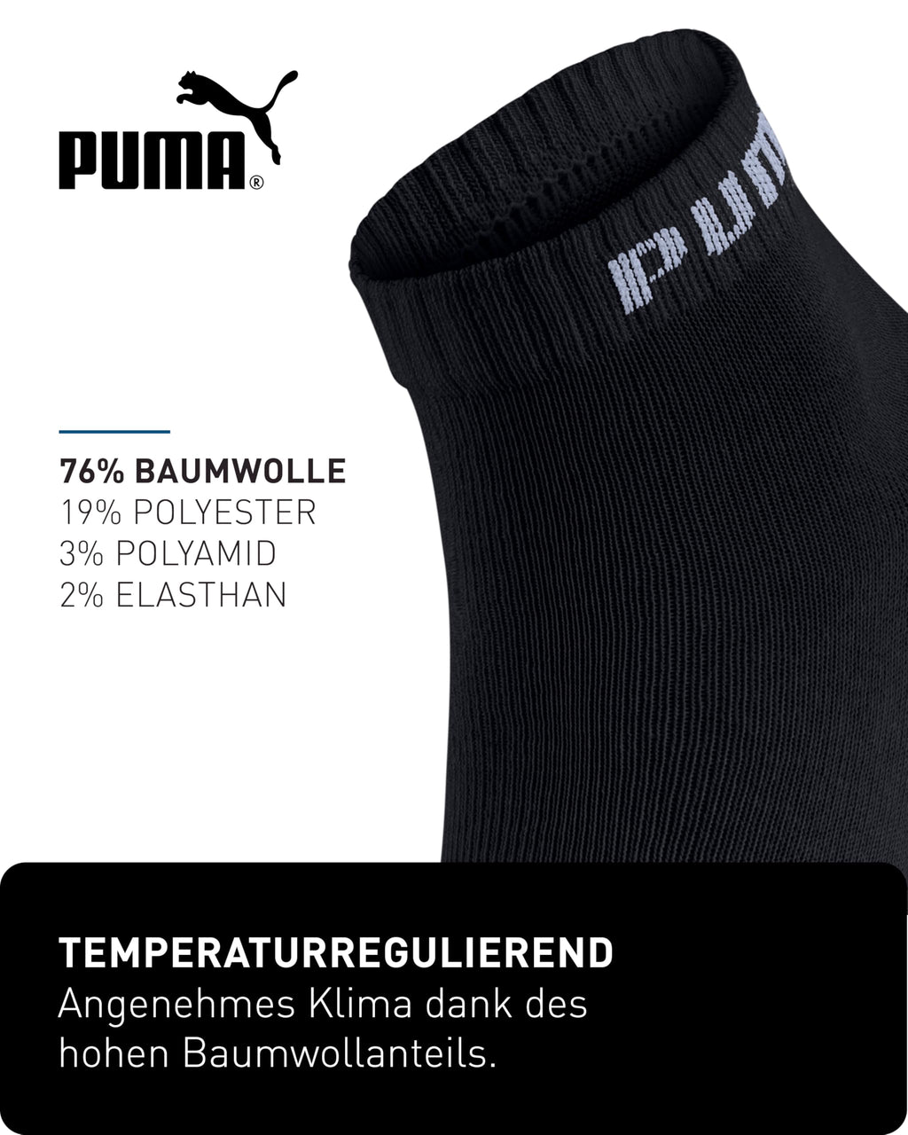 PUMA Unisex Sportsocken Quarter 6er Pack – Statement Edition, kurze Socken für Sport & Alltag, Damen & Herren