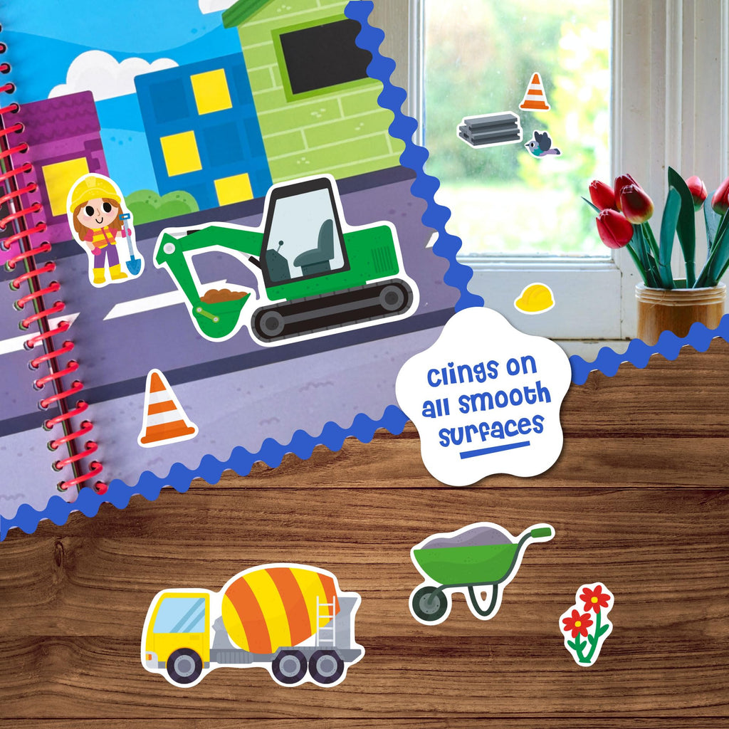 Stick4Ever Jelly Sticker Book® - for Kids - Waterproof, Easy to Clean Reusable Sticker Book for Toddlers- Reusable Road Trip Activities for Kids - Stocking Stuffers for Toddlers (Farm)