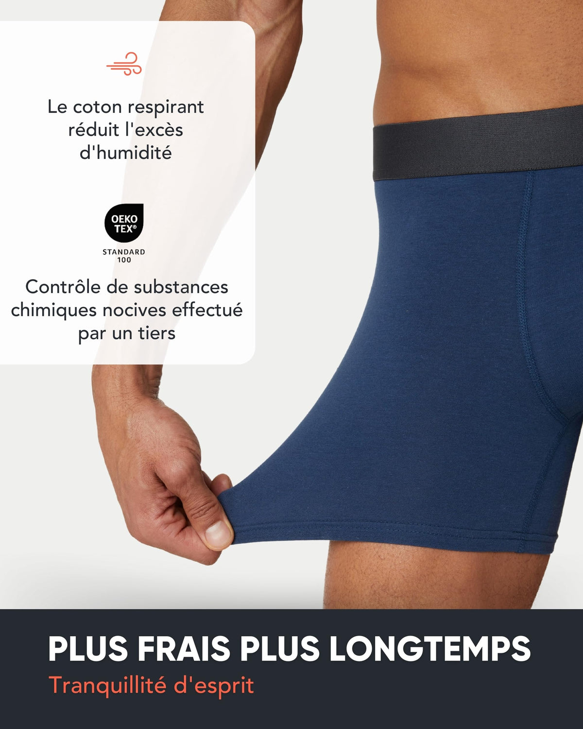 FM London Lot de 7 Boxers Respirants Homme sans Étiquette, Extensibles