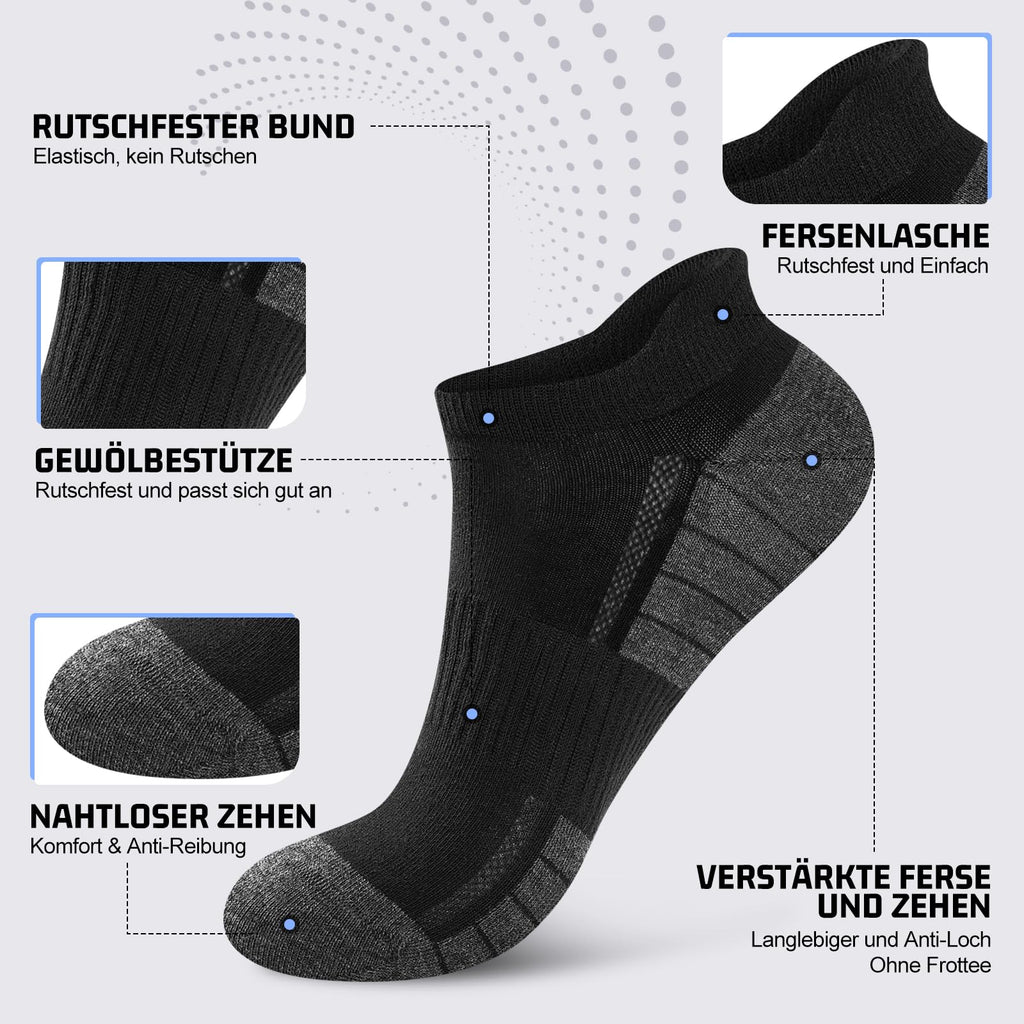 Sneaker Socken Herren Damen 10/20 Paar – Atmungsaktive Sportsocken