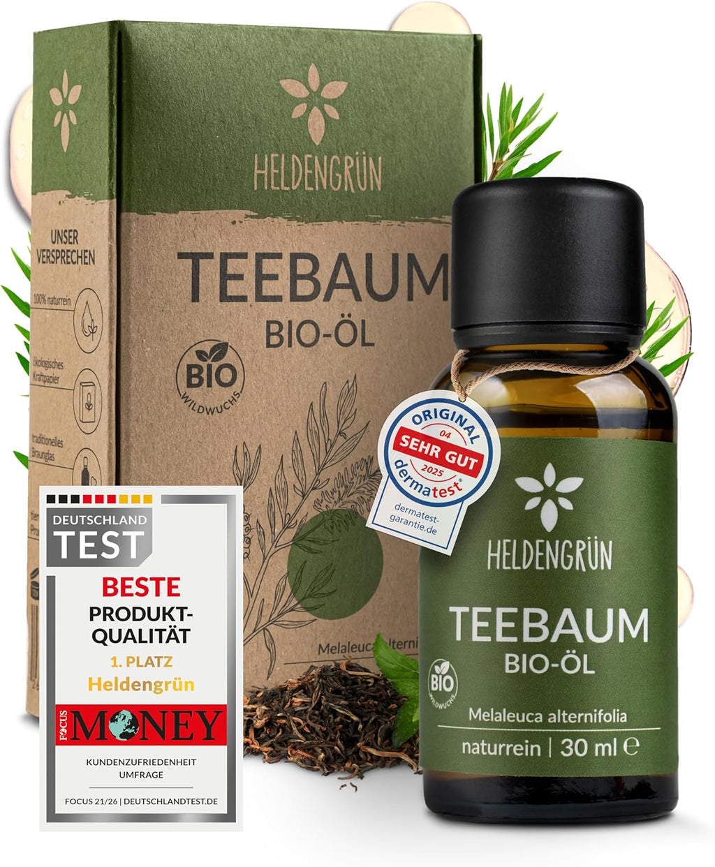 Heldengrün® BIO Lavendelöl [100% NATURREIN] Ätherisches Öl 30 ml