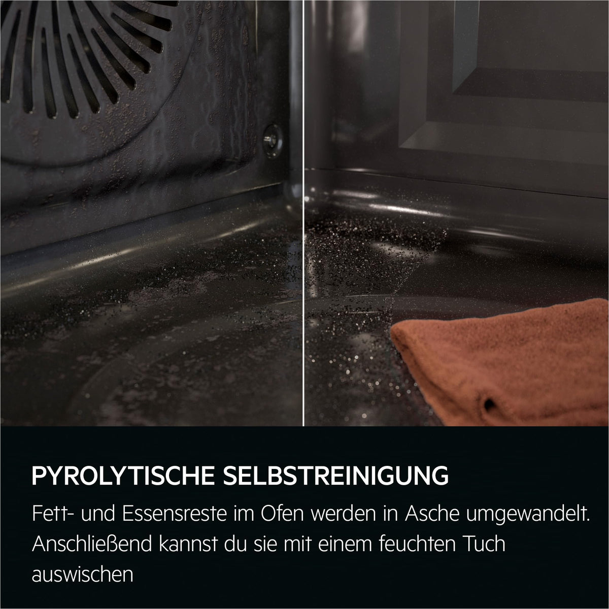 AEG Einbaubackofen, Serie 5 Ringheißluft: Gleichmäßige Garergebnisse auf 3 Ebenen, Pyrolyse Selbstreinigung, 45 Automatikprogramme, LED-Touchdisplay, Schnellaufheizung, Edelstahl, OU5PB40WSM