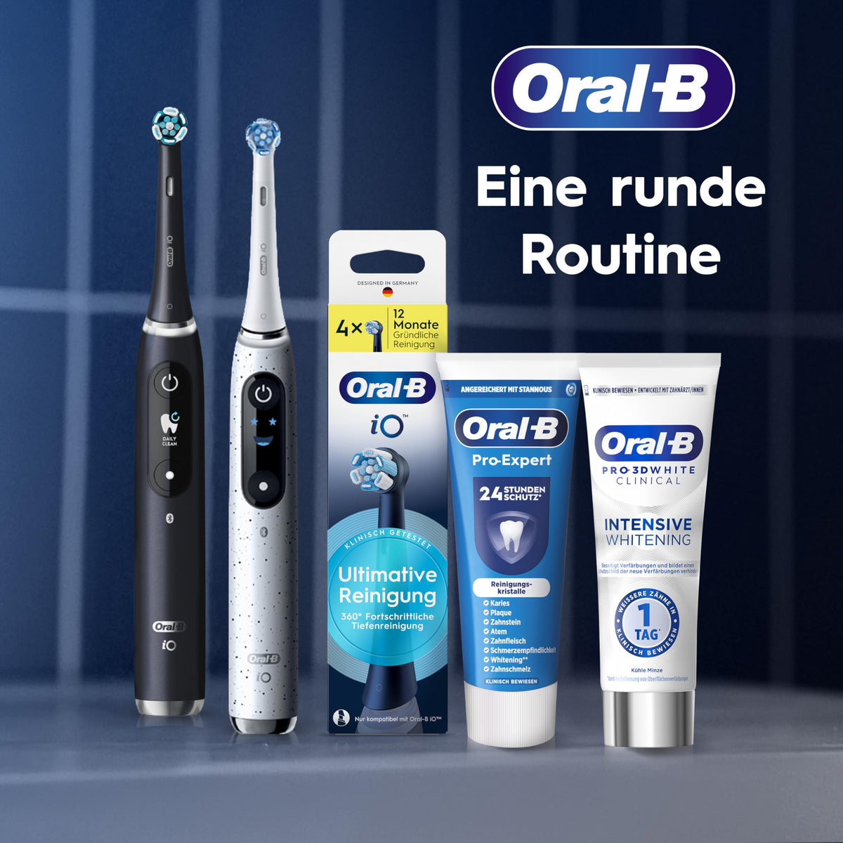 Oral-B iO Aufsteckbürsten Ultimative Reinigung, Schwarz, 4 Stück