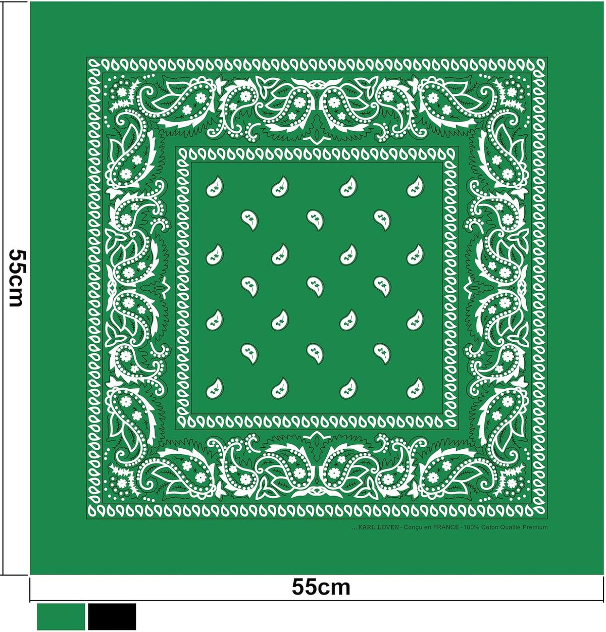 Bandana 100% Coton Qualité Premium - Epaisseur Supérieure - 20 Couleurs Exclusives - Motif Paisley