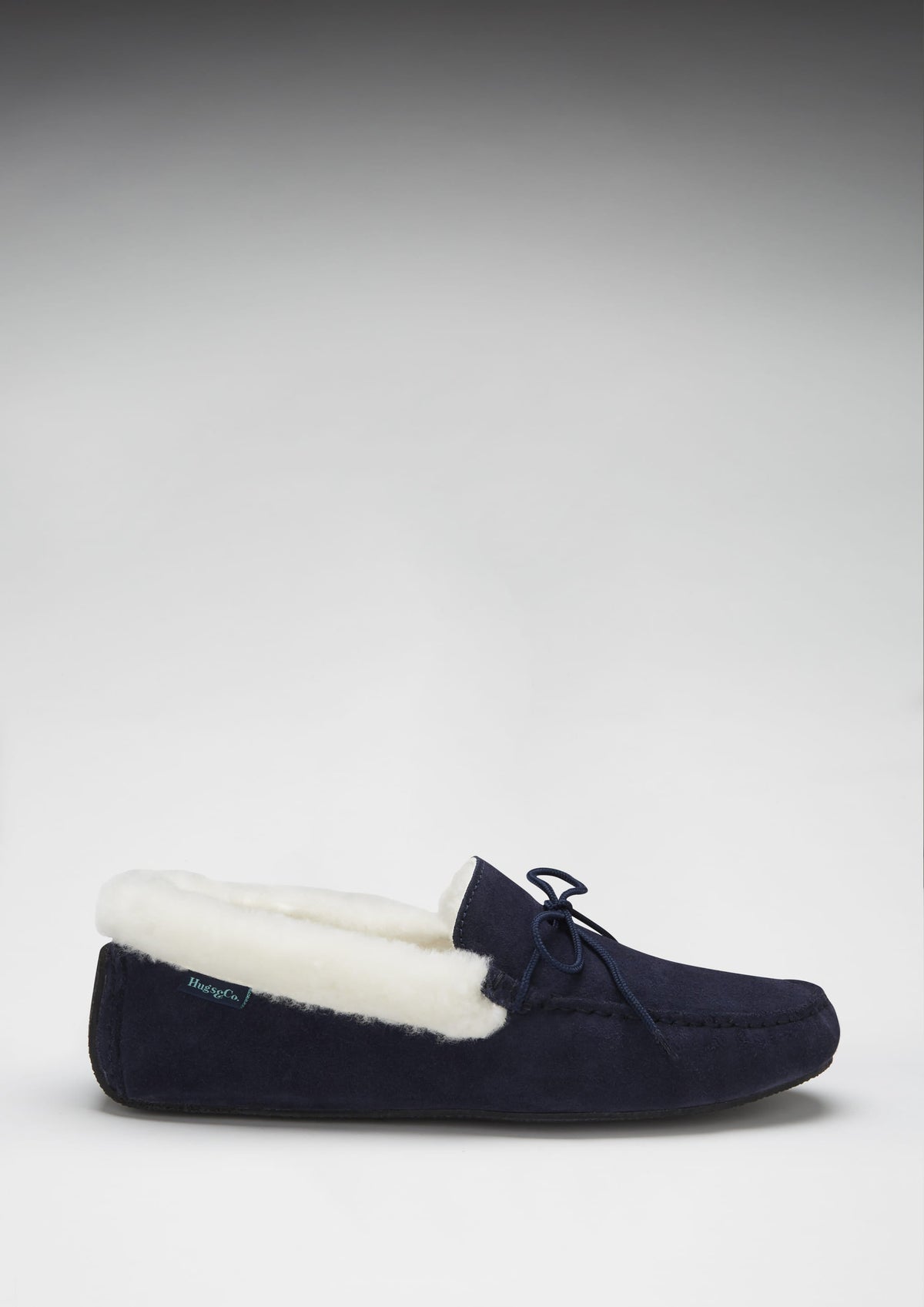 Slippers, Sheepskin, Navy Blue Suede