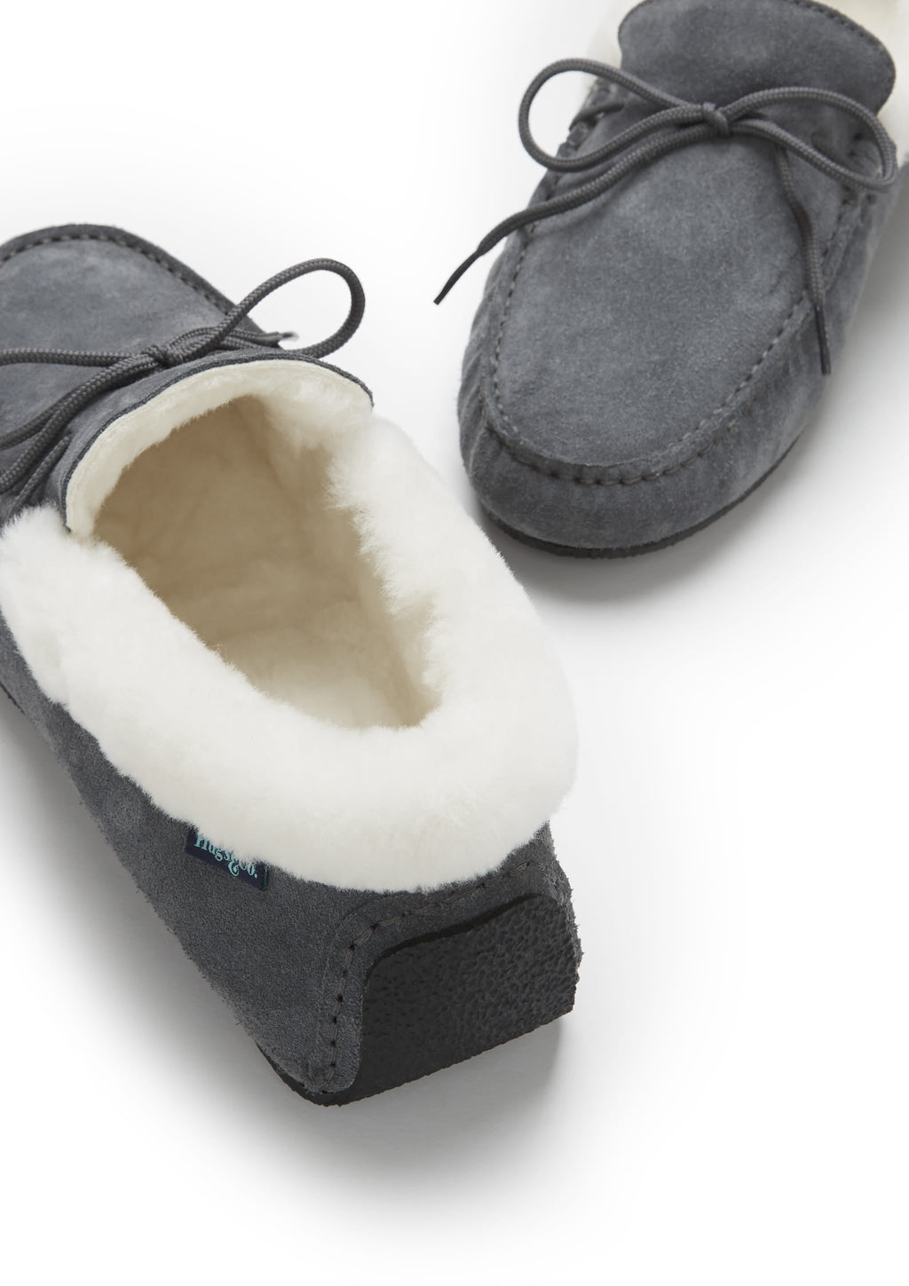 Slippers, Sheepskin, Slate Grey Suede