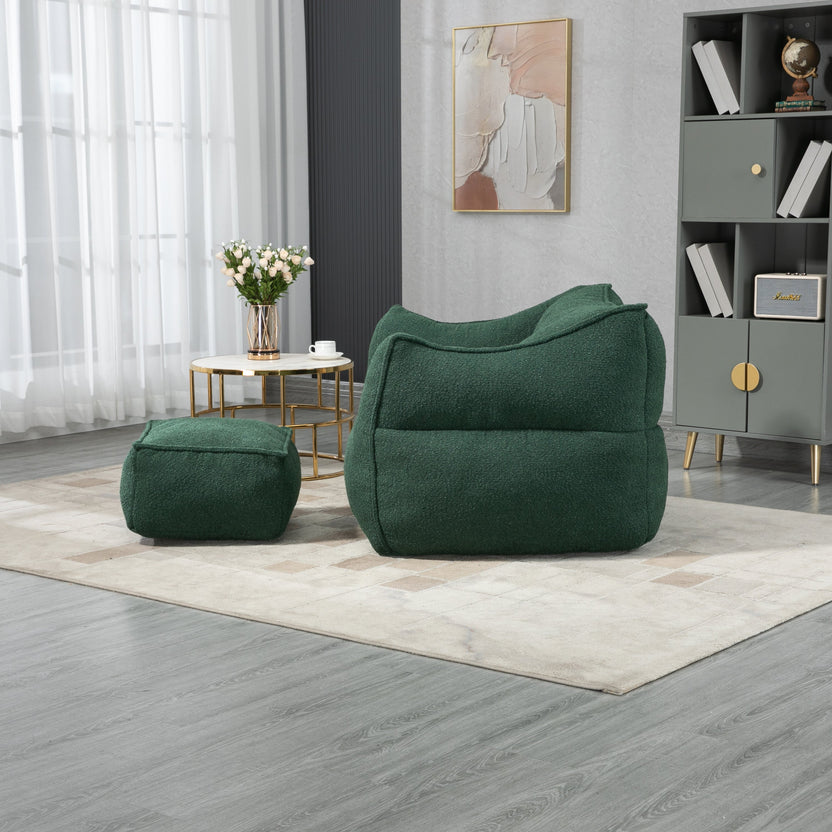 Sillón tipo puff, sofá perezoso/reposapiés, cómodo y duradero, sillón puff con respaldo alto para adultos y niños, para interiores y