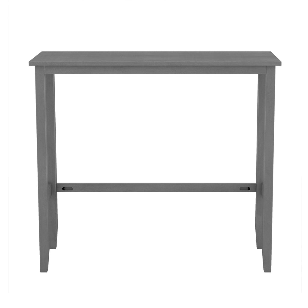 Farmhouse 48"Rectangular Wood Bar Height Dining Set Kitchen Breakfast Nook With 2 Chairs for Small Places,Gray
