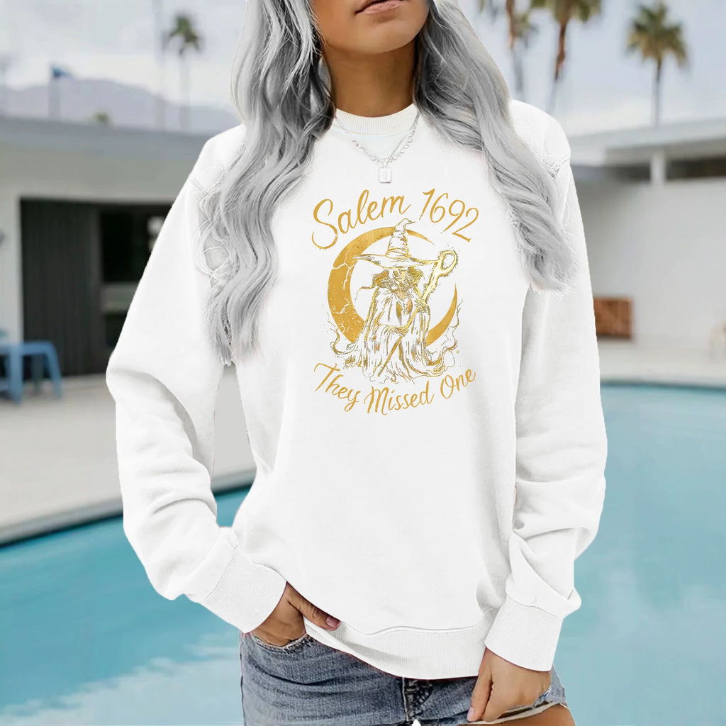 Printed round neck fleece hoodie