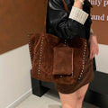 Trendy Edgy Studded Underarm Tote Bag For Women New Style