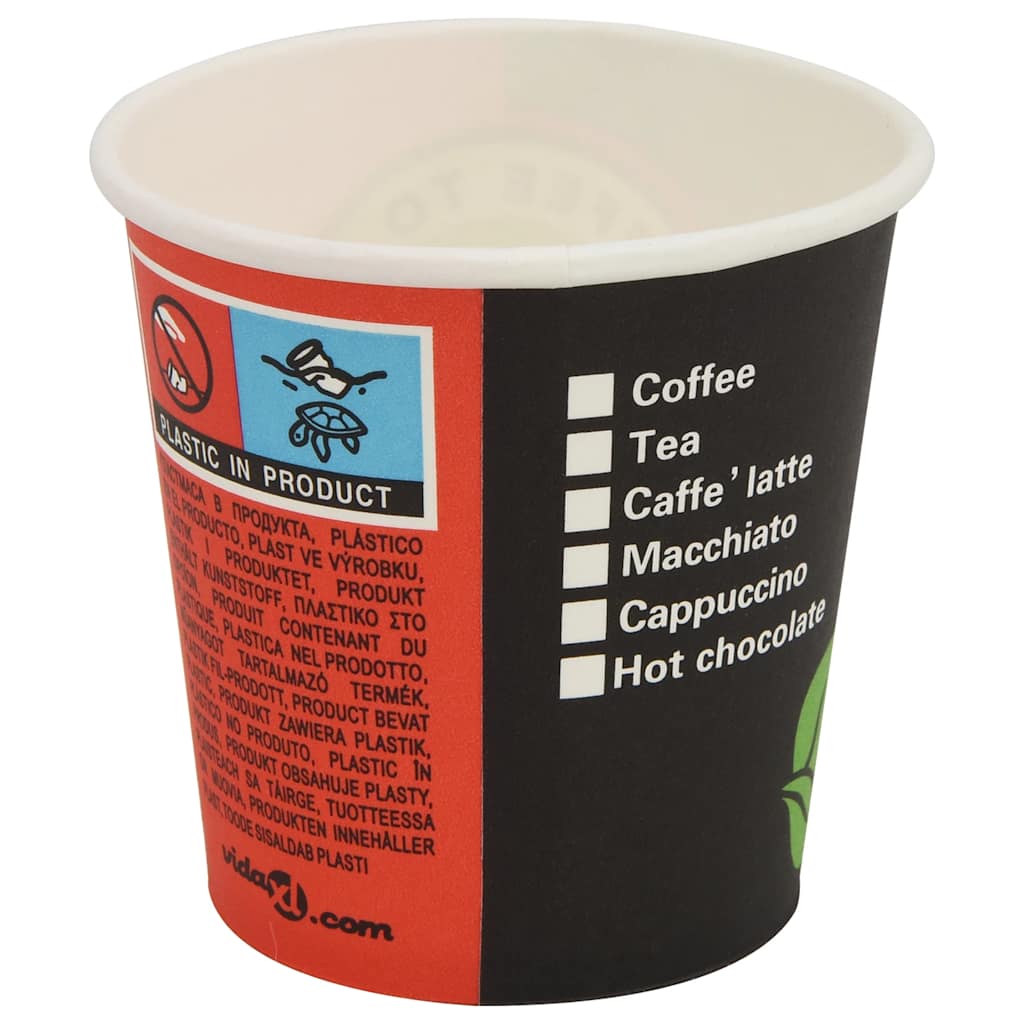vidaXL Engångsmuggar 1000 st kaffe papper 120 ml (4 oz)