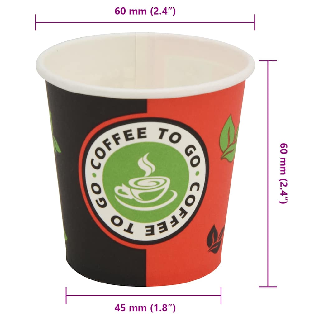 vidaXL Engångsmuggar 1000 st kaffe papper 120 ml (4 oz)