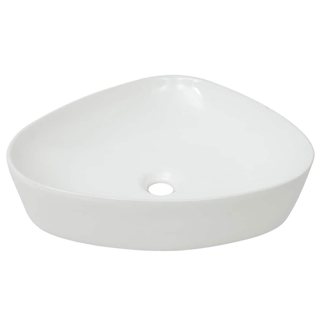 vidaXL Handfat triangulär keramik vit 50,5x41x12 cm