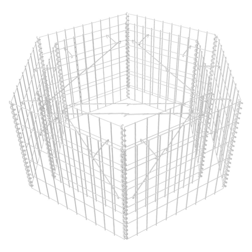 vidaXL Hexagonal planteringsgabion upphöjd 100x90x50 cm