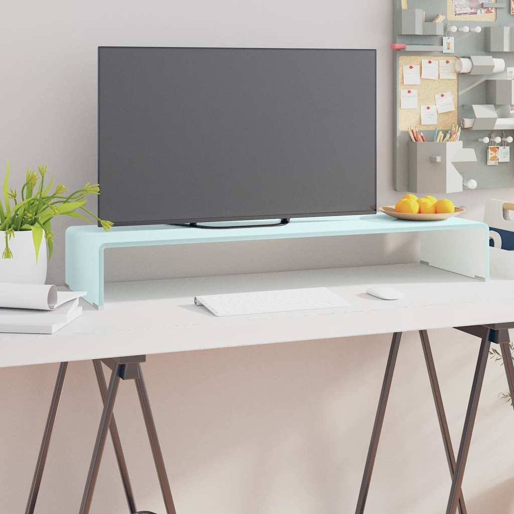 vidaXL Tv/monitor-ställ glas grön 90x30x13 cm